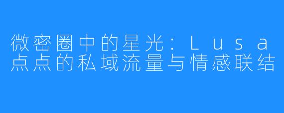 微密圈中的星光：Lusa点点的私域流量与情感联结
