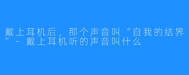 戴上耳机后，那个声音叫“自我的结界”-戴上耳机听的声音叫什么