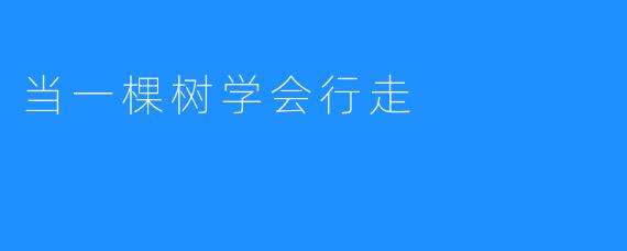 当一棵树学会行走