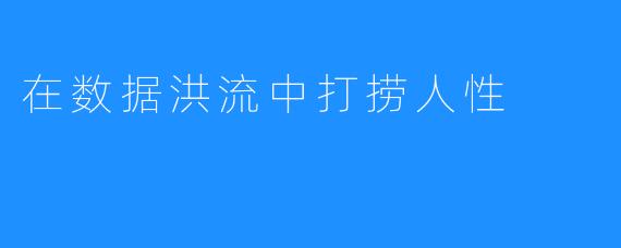 在数据洪流中打捞人X  
